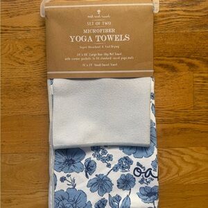 Blue Floral Microfiber Yoga Towel Set